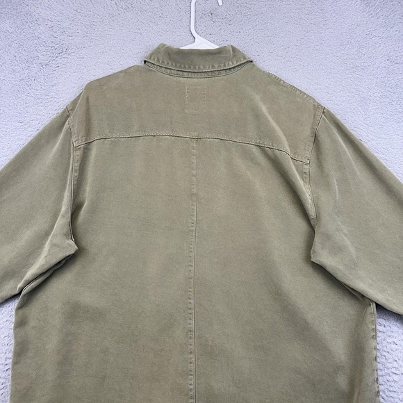 Pulp Shirt Womens XL Olive‎ Green Lyocell Tencel Button Front Boxy 3/4 Sleeve - Picture 7 of 14